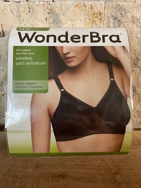 WonderBra Wireless Classic Support Bra in Black (new).